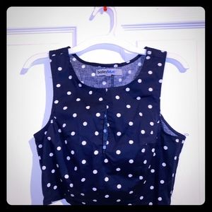 blue polka dot crop top